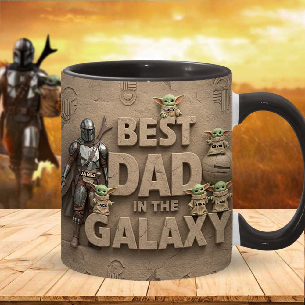 Best Dad In The Galaxy - Personalized The Force Accent Mug
