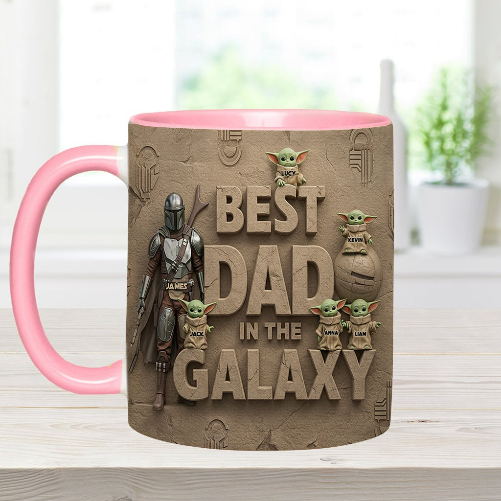 Best Dad In The Galaxy - Personalized The Force Accent Mug