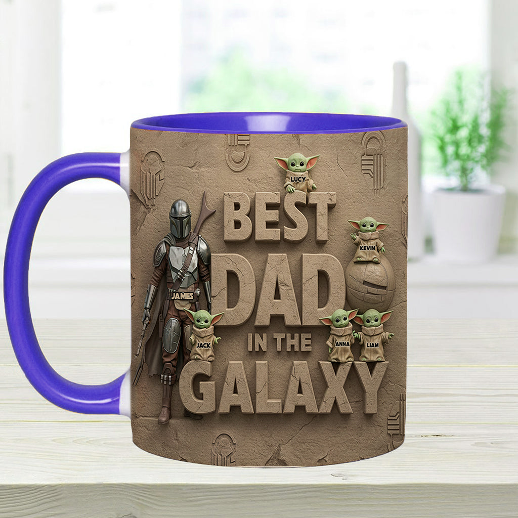 Best Dad In The Galaxy - Personalized The Force Accent Mug
