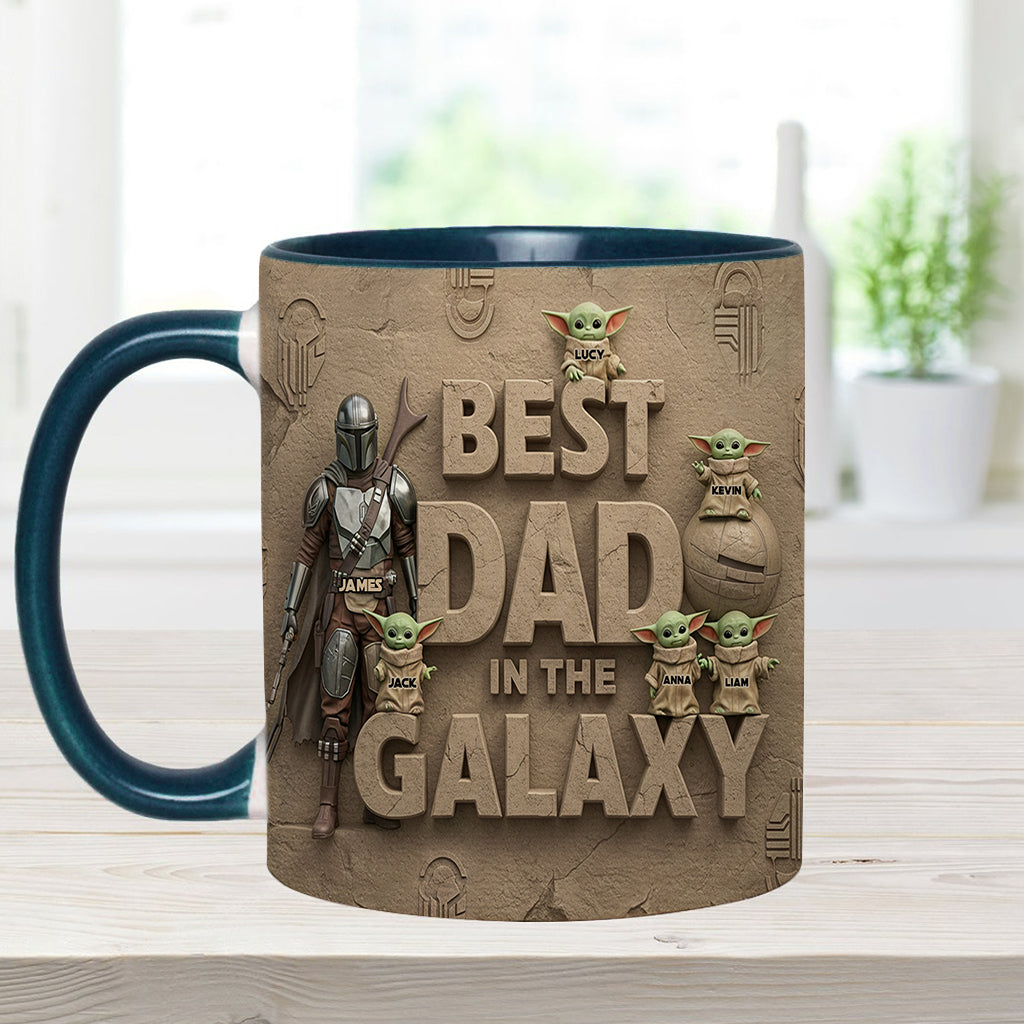 Best Dad In The Galaxy - Personalized The Force Accent Mug