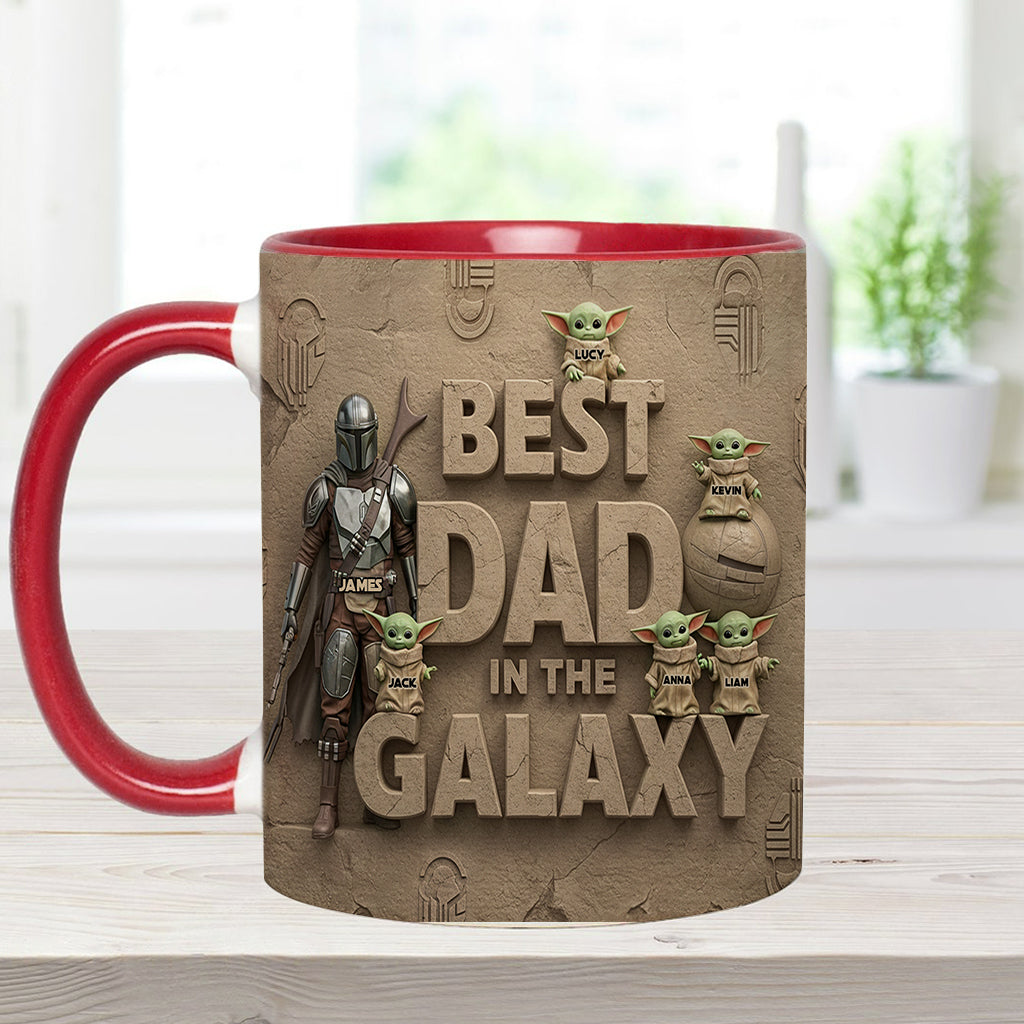 Best Dad In The Galaxy - Personalized The Force Accent Mug
