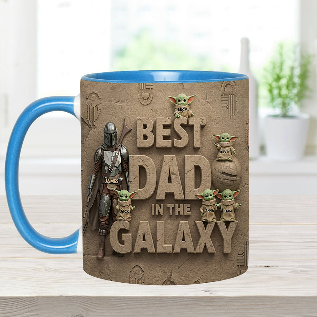 Best Dad In The Galaxy - Personalized The Force Accent Mug