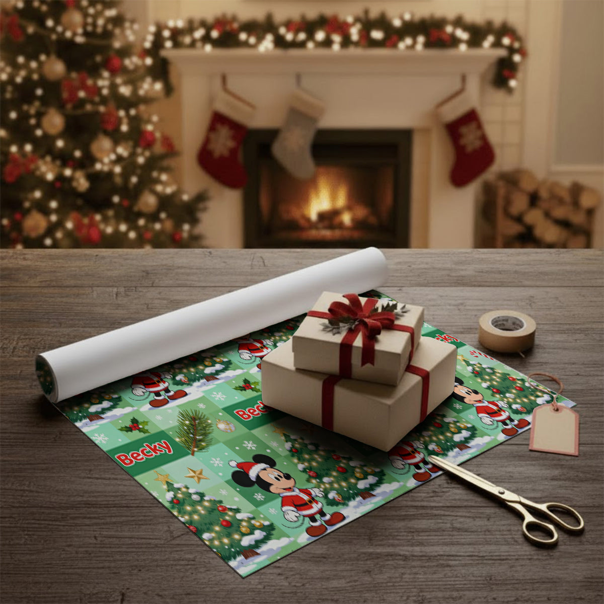 Magical Christmas - Personalized Mouse Wrapping Papers