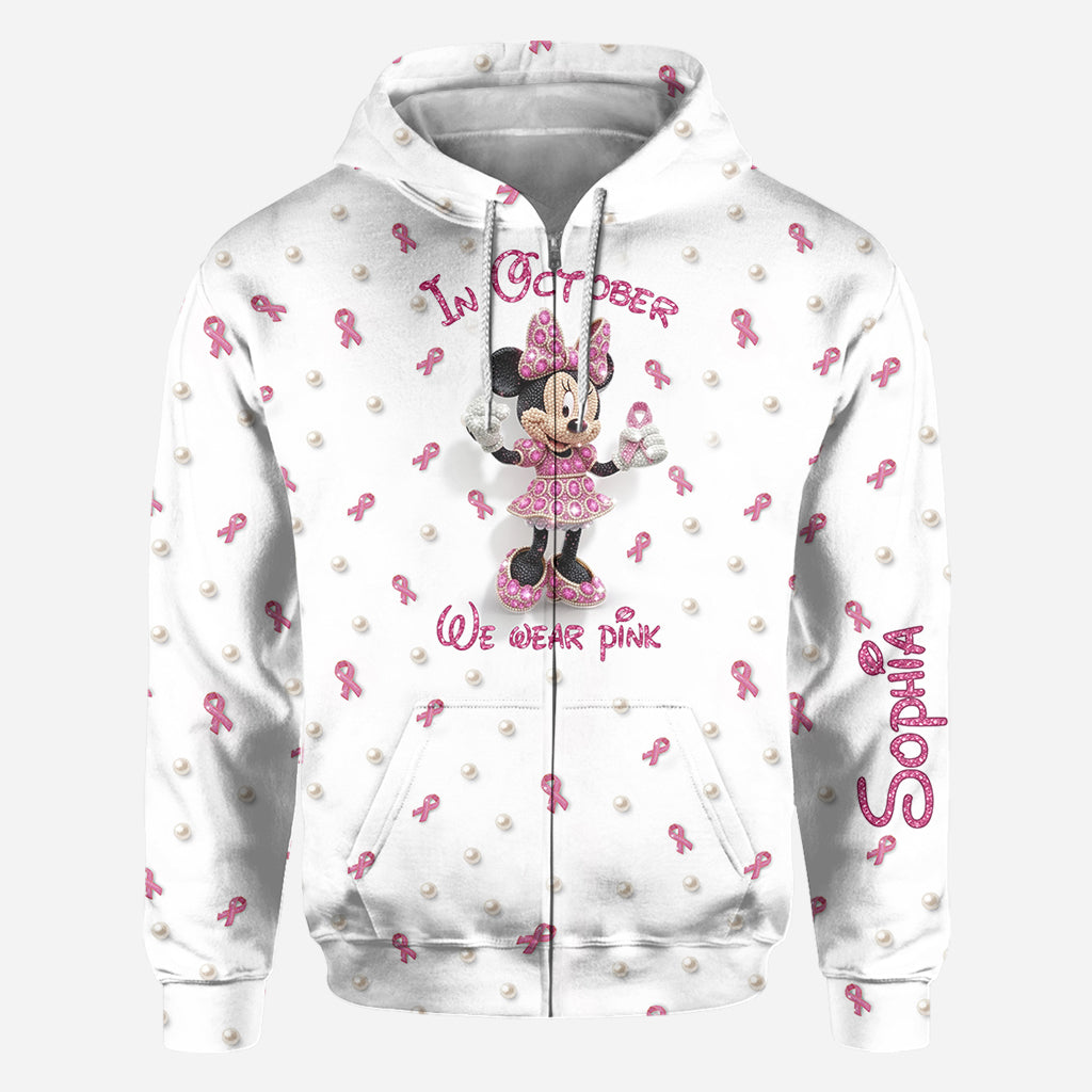 Cartoon Mouse Breast Cancer Awareness Month - Personalized Breast Cancer Awareness All Over Shirt