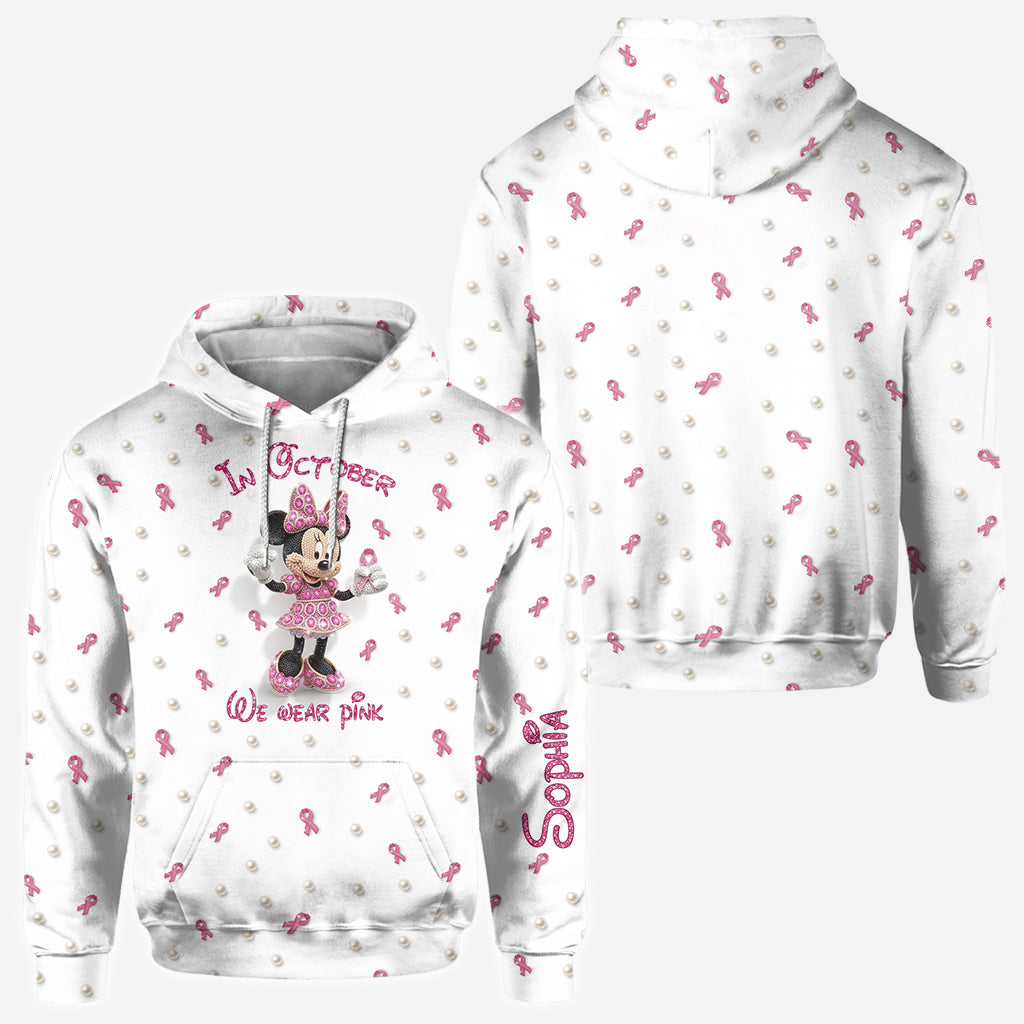Cartoon Mouse Breast Cancer Awareness Month - Personalized Breast Cancer Awareness All Over Shirt