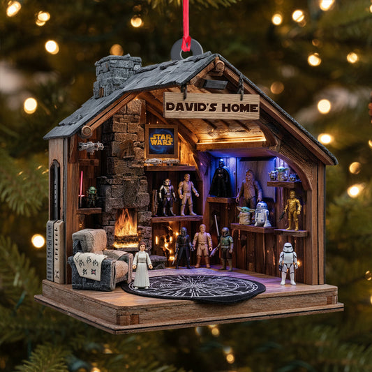 Rustic Geek Cave Cabin - Personalized The Force Ornament