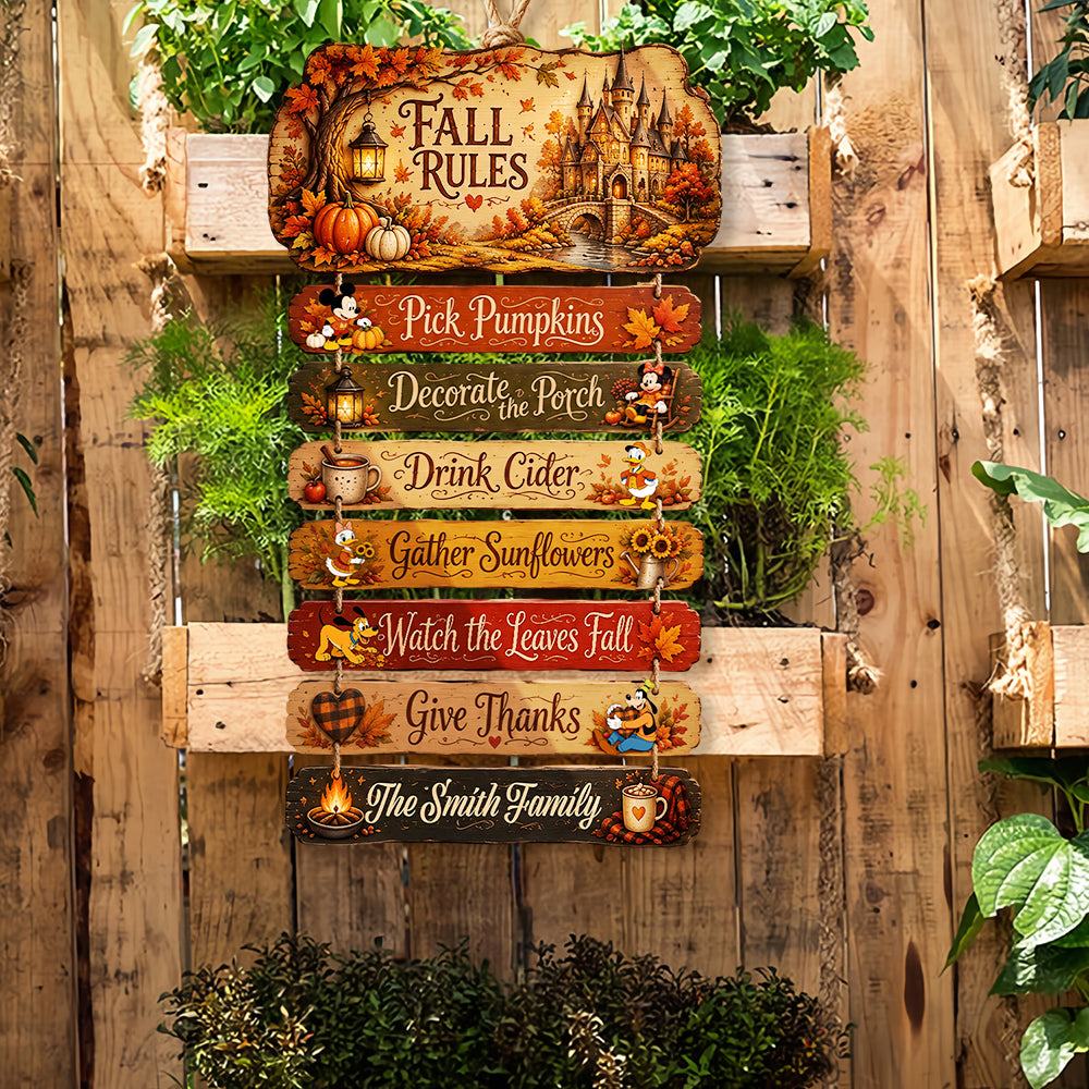 Fall Rules - Personalized Mouse Pallet Wood Sign