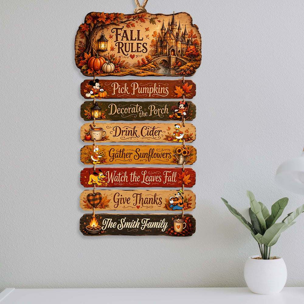 Fall Rules - Personalized Mouse Pallet Wood Sign
