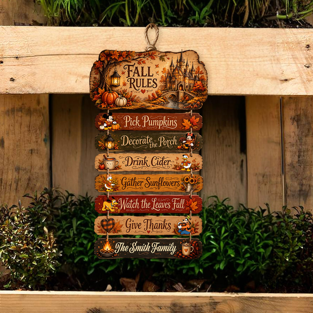 Fall Rules - Personalized Mouse Pallet Wood Sign