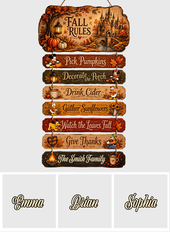 Fall Rules - Personalized Mouse Pallet Wood Sign