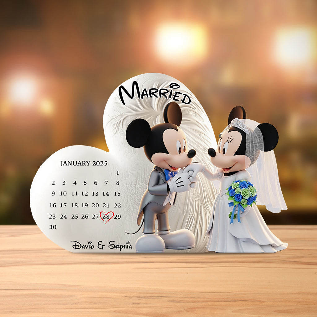Happy Anniversary My Love - Personalized Mouse Custom Shaped Acrylic Plaque
