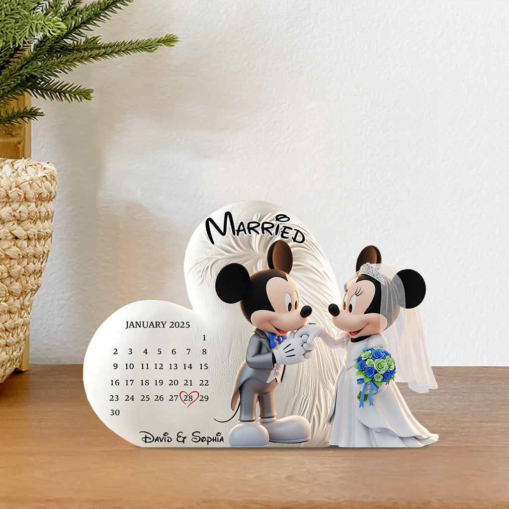 Happy Anniversary My Love - Personalized Mouse Custom Shaped Acrylic Plaque