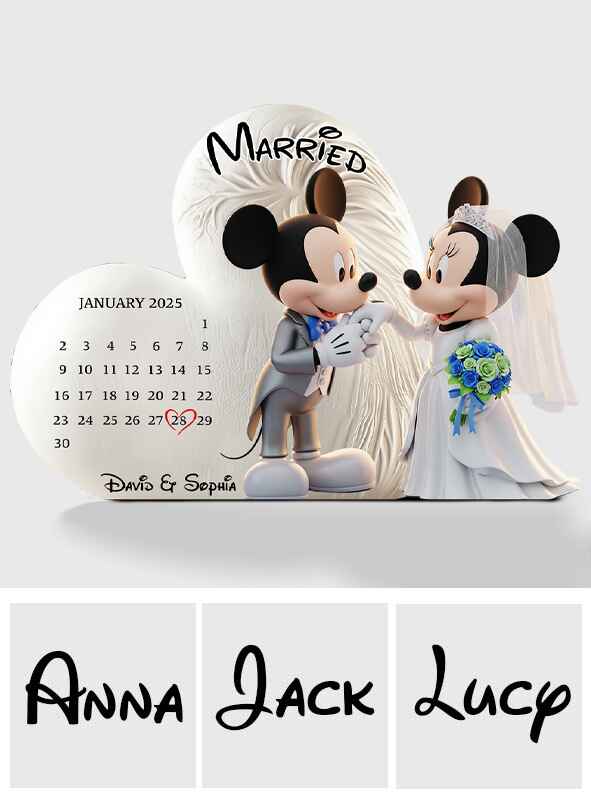 Happy Anniversary My Love - Personalized Mouse Custom Shaped Acrylic Plaque