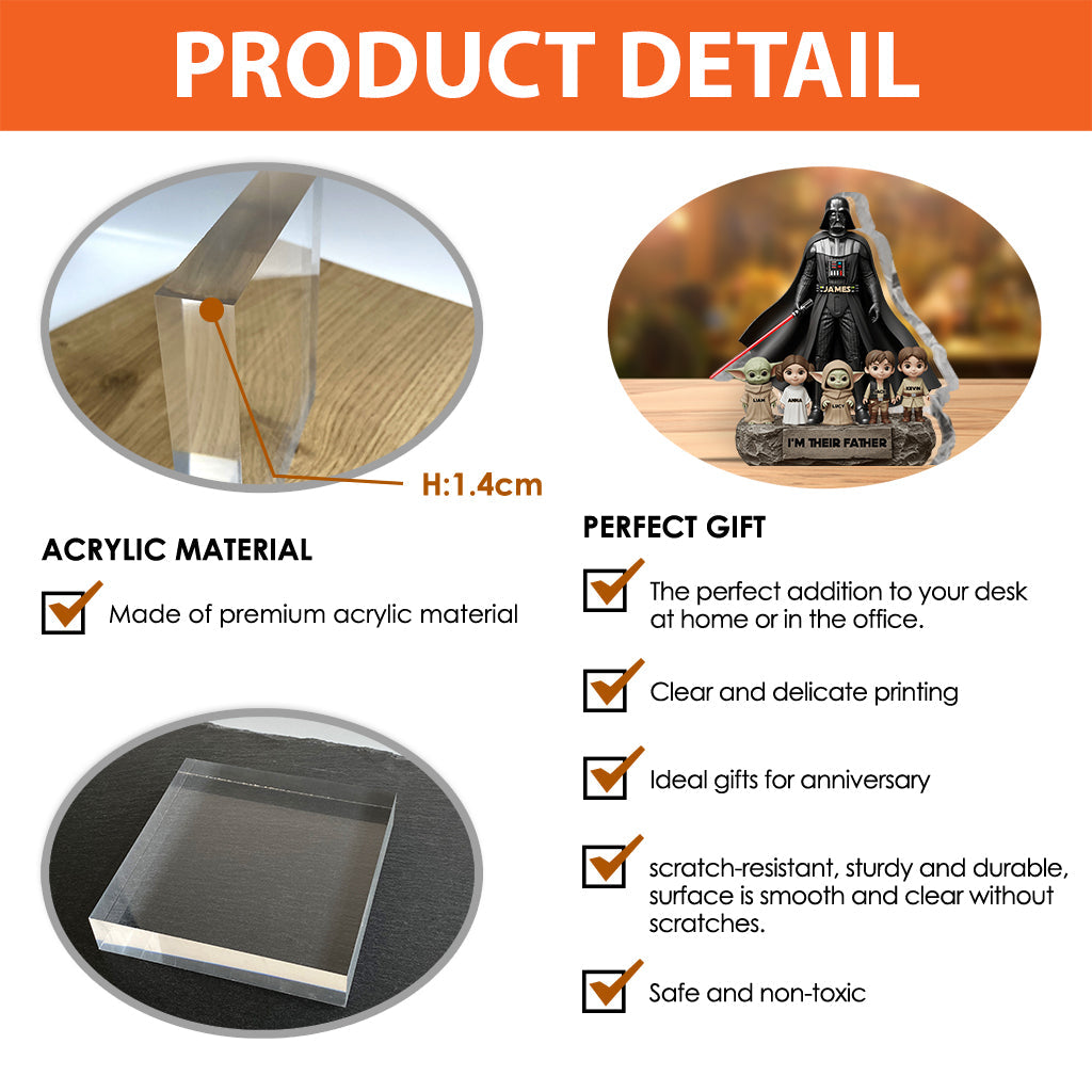 Best Dad In The Galaxy - Personalized The Force Custom Shaped Acrylic Plaque