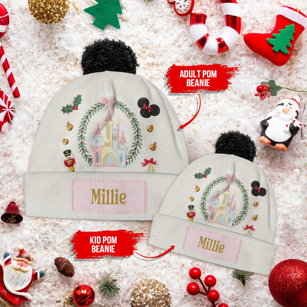 Magical Christmas Castle - Personalized Kid Beanie Hat