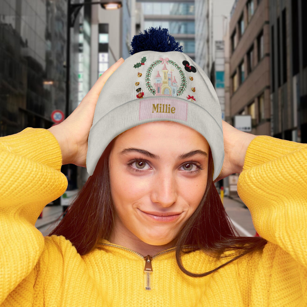 Magical Christmas Castle - Personalized Kid Beanie Hat