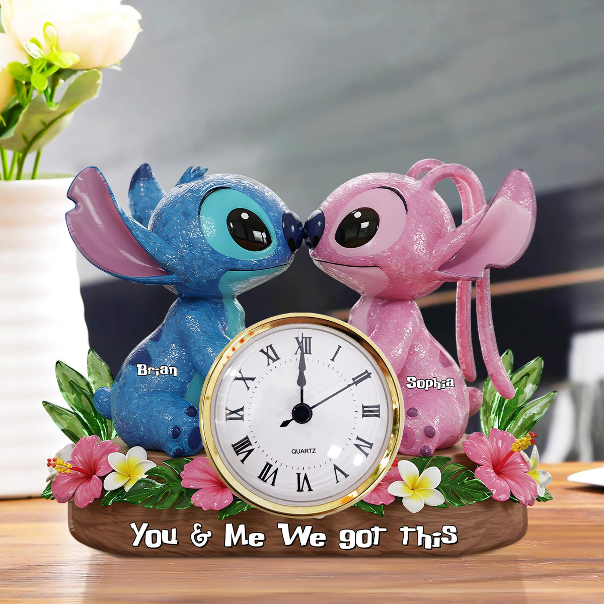 Ohana Time - Personalized Ohana Acrylic Clock Plaque