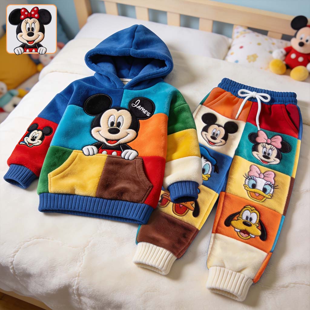 Retro Mouse & Friends - Personalized Mouse Kid Hoodie & Kid Jogger Sweatpants