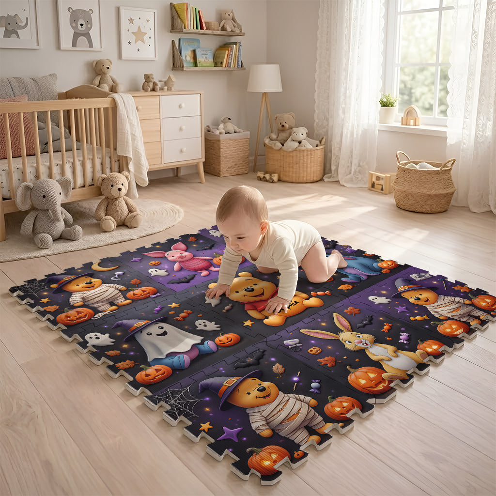 Halloween Friends - Personalized Yellow Bear Foam Puzzle Mat