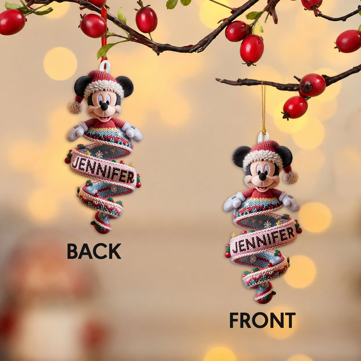 Magical Christmas - Personalized Mouse Plush Ornament