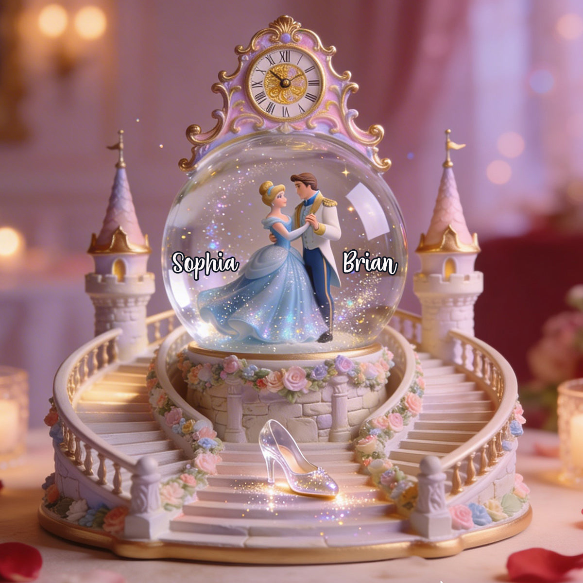 Royal Couple, Glass Shoes - Personalized Glass slipper Custom Shaped Acrylic Plaque