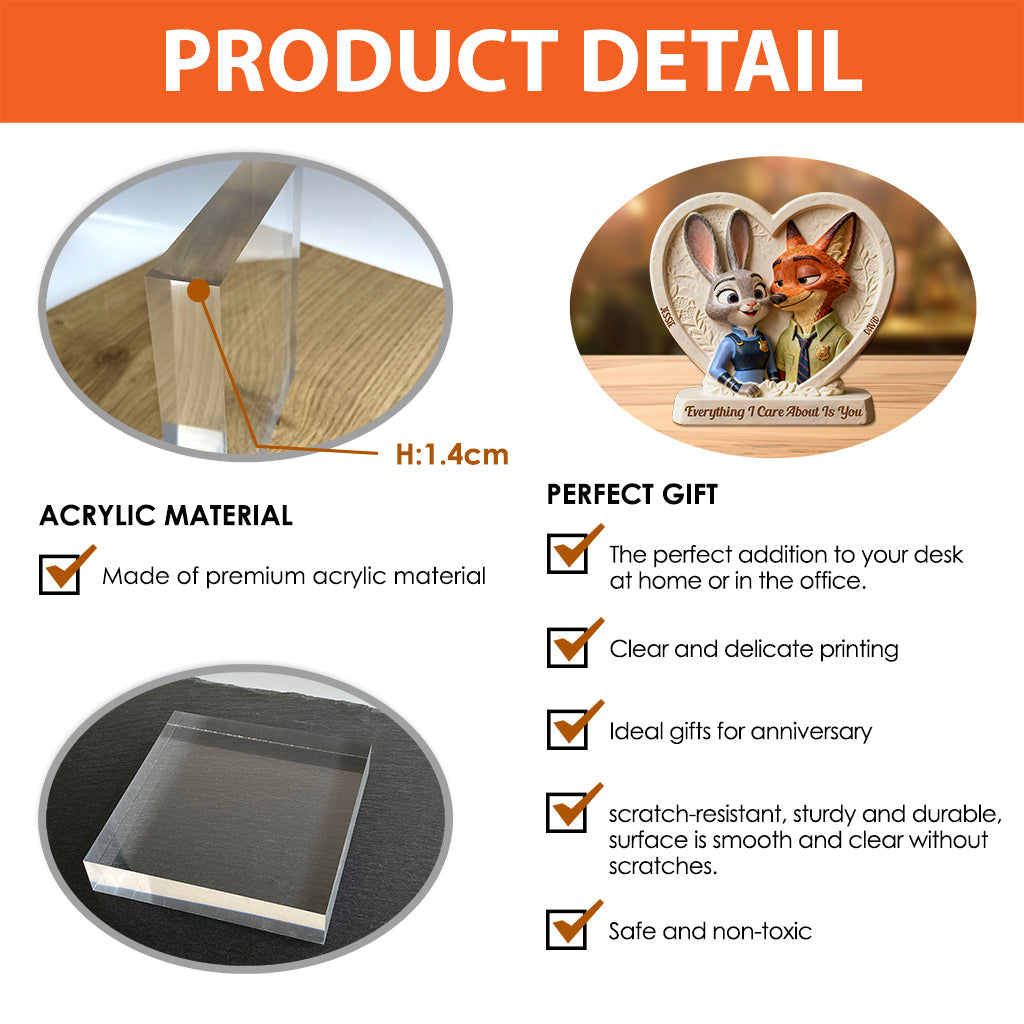 Everything I Care About Is You - Personalized Mouse Custom Shaped Acrylic Plaque