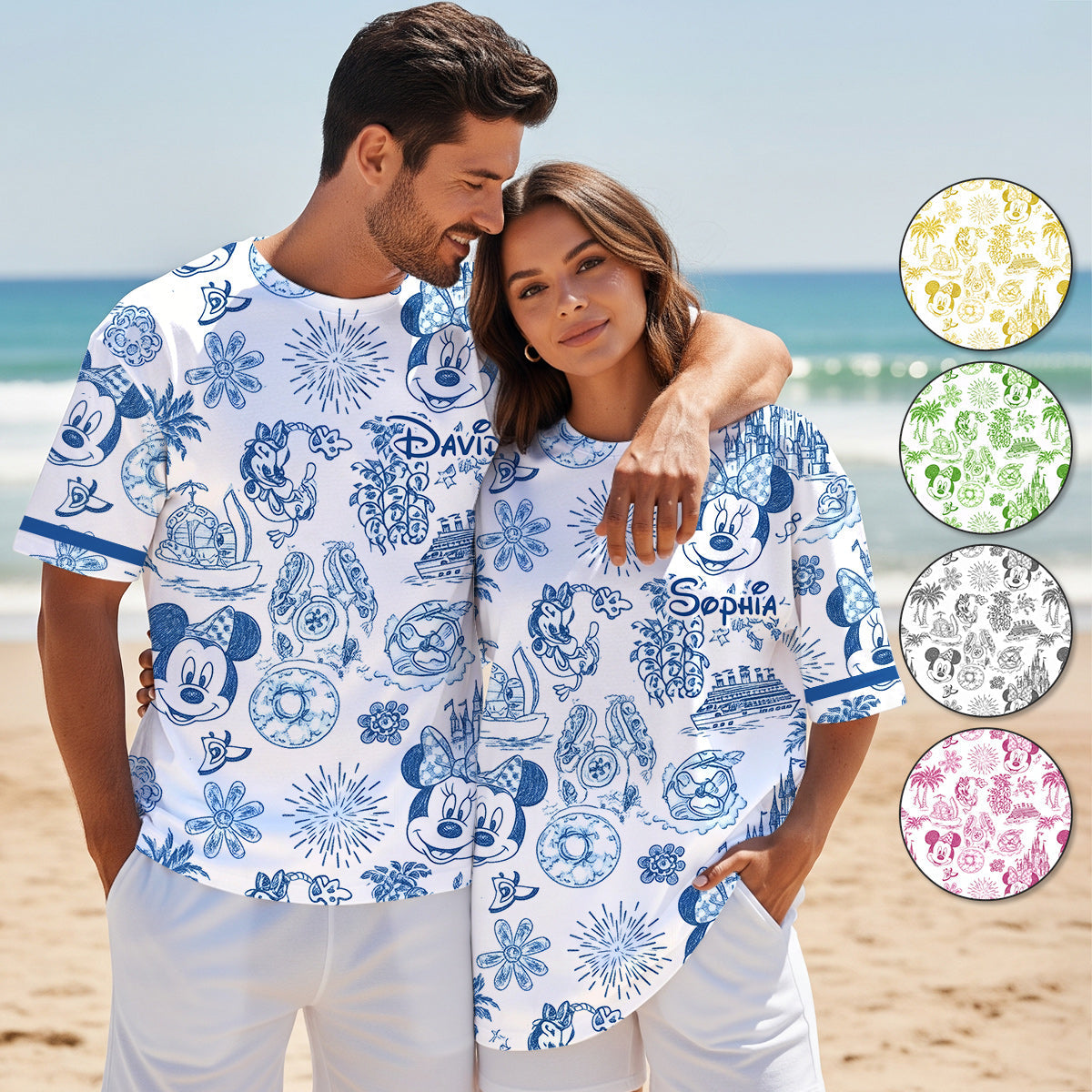 Magical Love Toile De Jouy - Personalized Mouse All Over Shirt