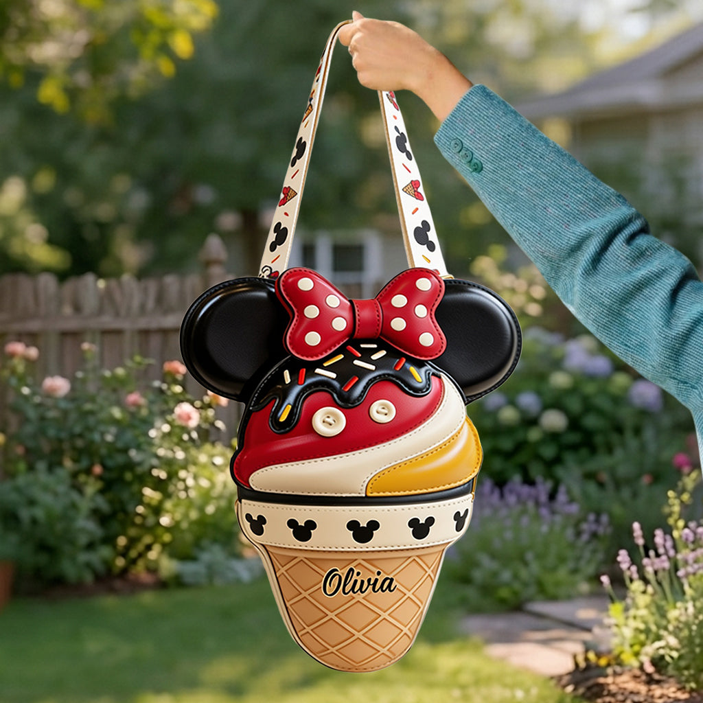 Magical Friends - Personalized Mouse Custom Shaped Leather Tote Bag