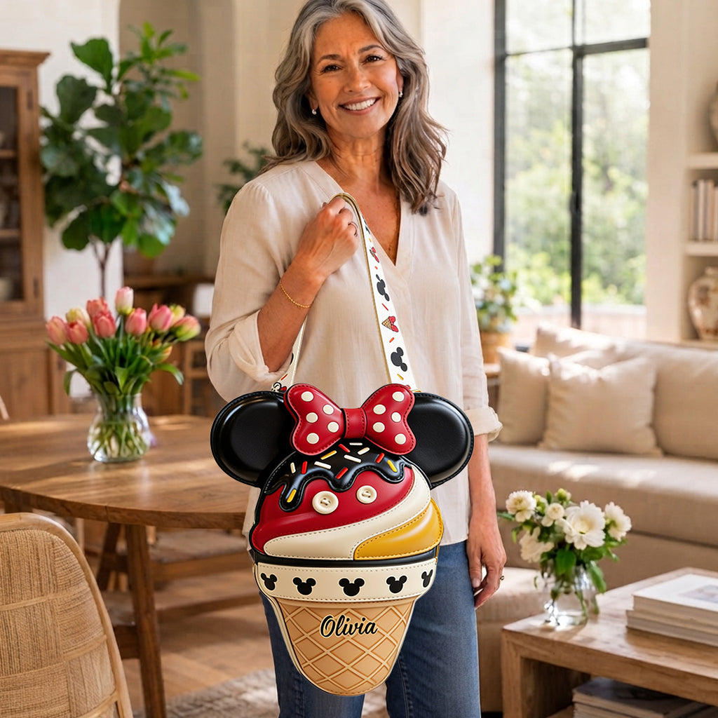 Magical Friends - Personalized Mouse Custom Shaped Leather Tote Bag