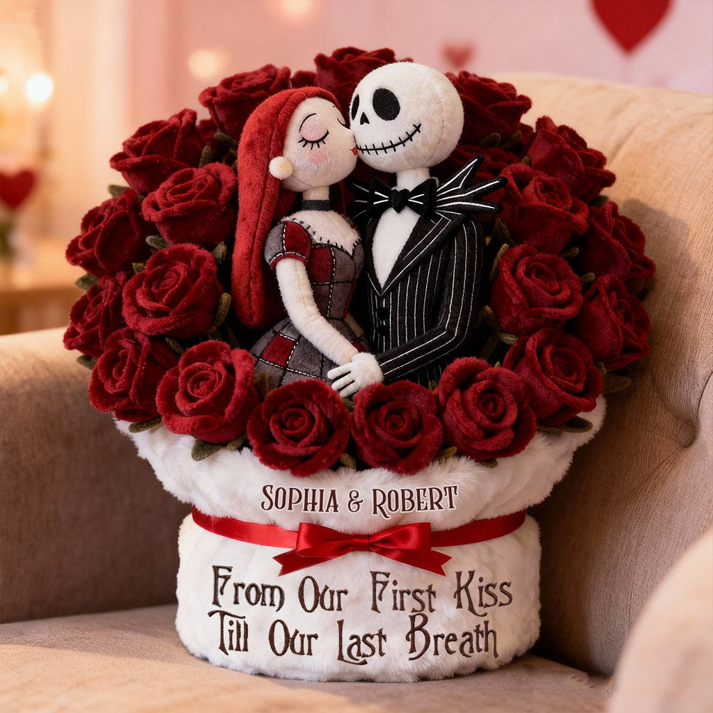 From Our First Kiss - Personalized Nightmare Faux Fur Shaped Pillow