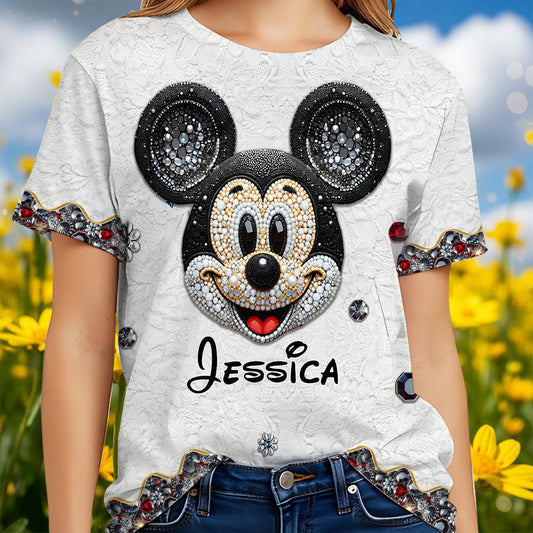 Mouse Ears Kind Of Girl - Personalized Mouse All Over Shirt