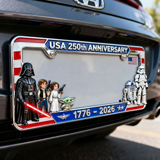 Darth Side America 250th Anniversary - Personalized The Force License Plate Frames