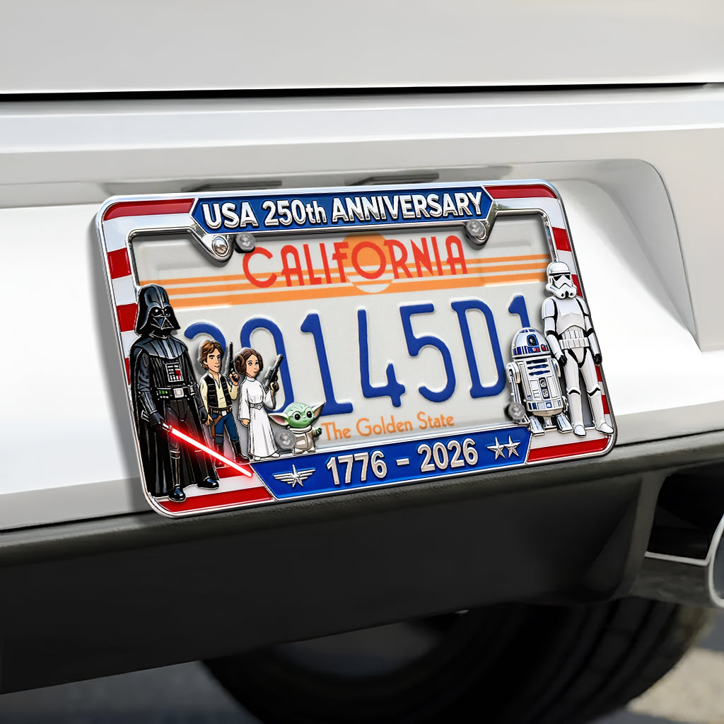 Darth Side America 250th Anniversary - Personalized The Force License Plate Frames