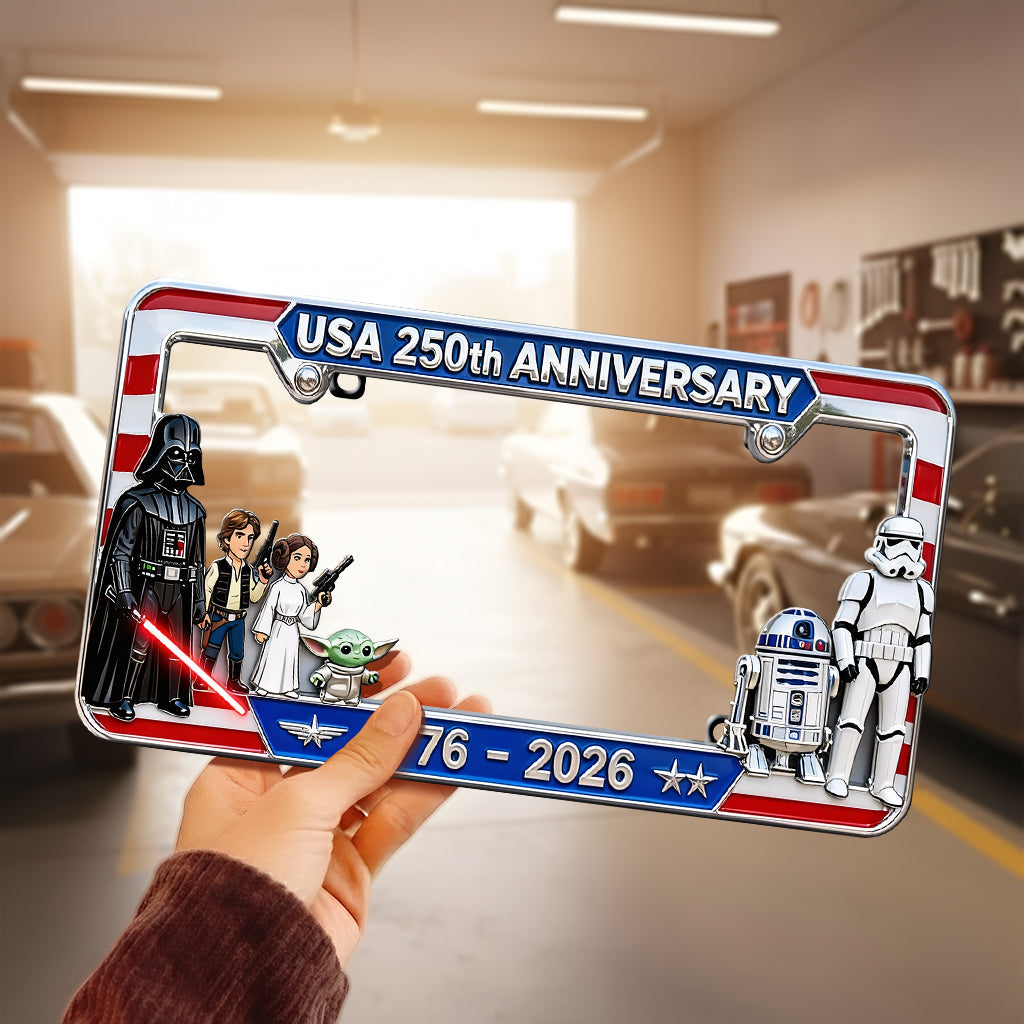 Darth Side America 250th Anniversary - Personalized The Force License Plate Frames