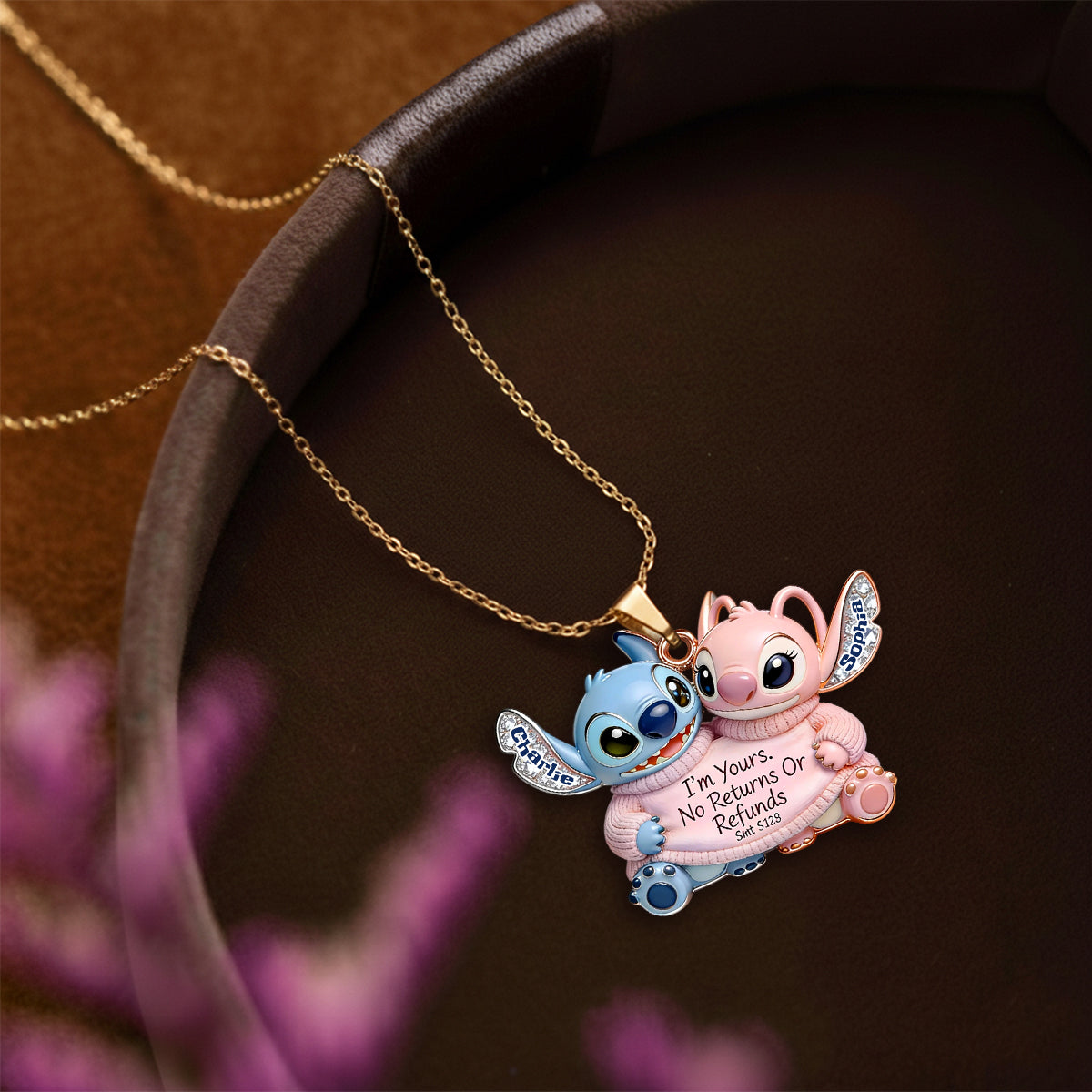 I'm Yours - Personalized Ohana Shaped Metal Pendant Necklace