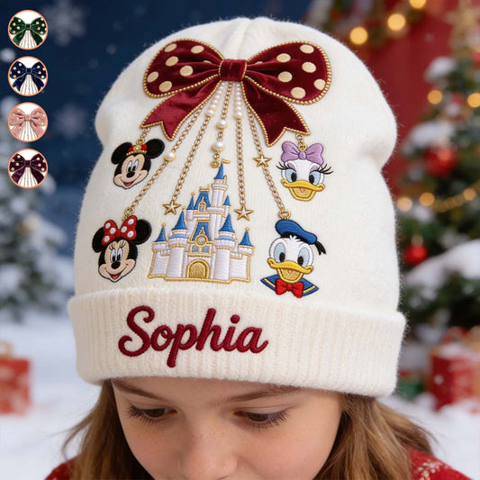 Merry Christmas - Personalized Mouse Beanie Hat