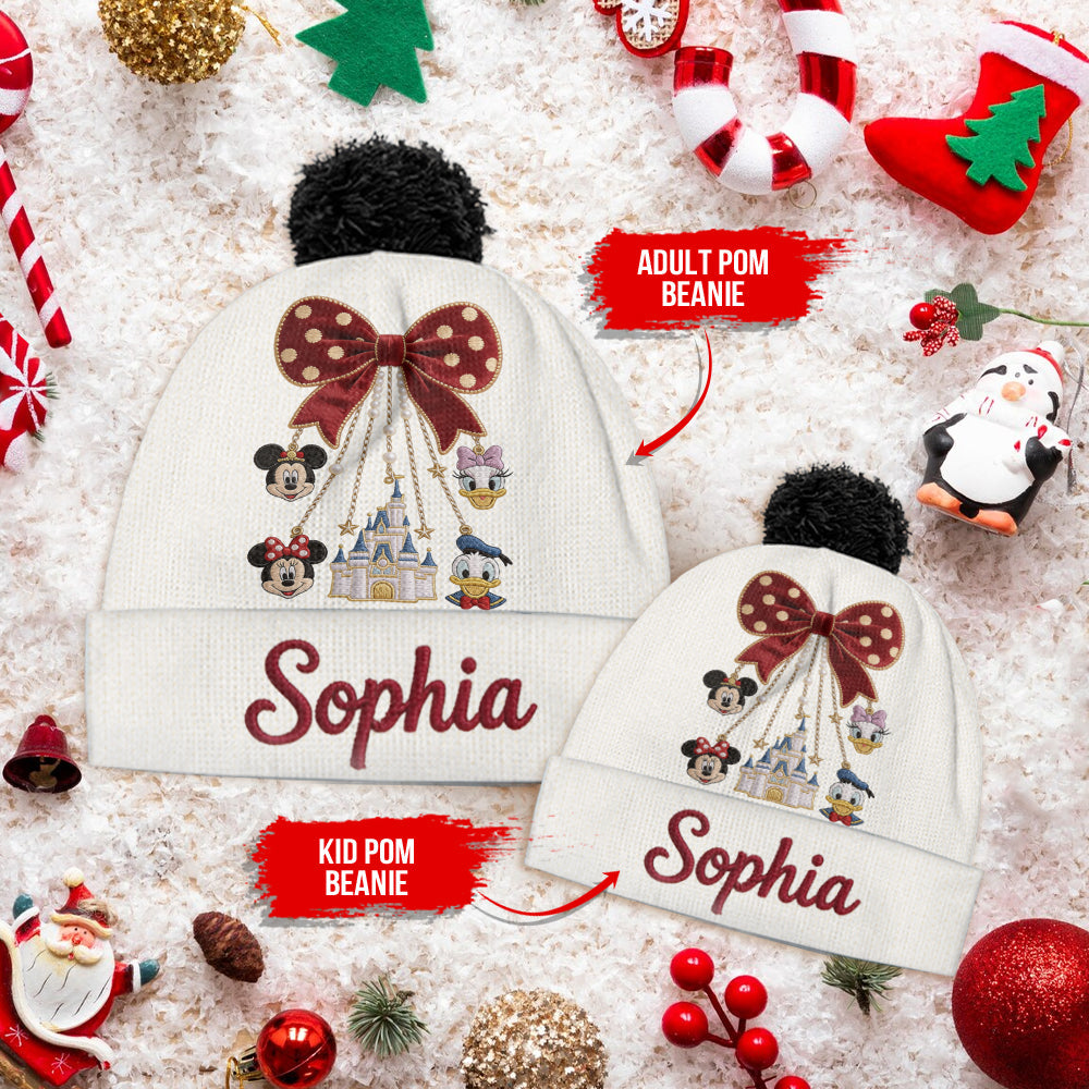 Merry Christmas - Personalized Mouse Beanie Hat