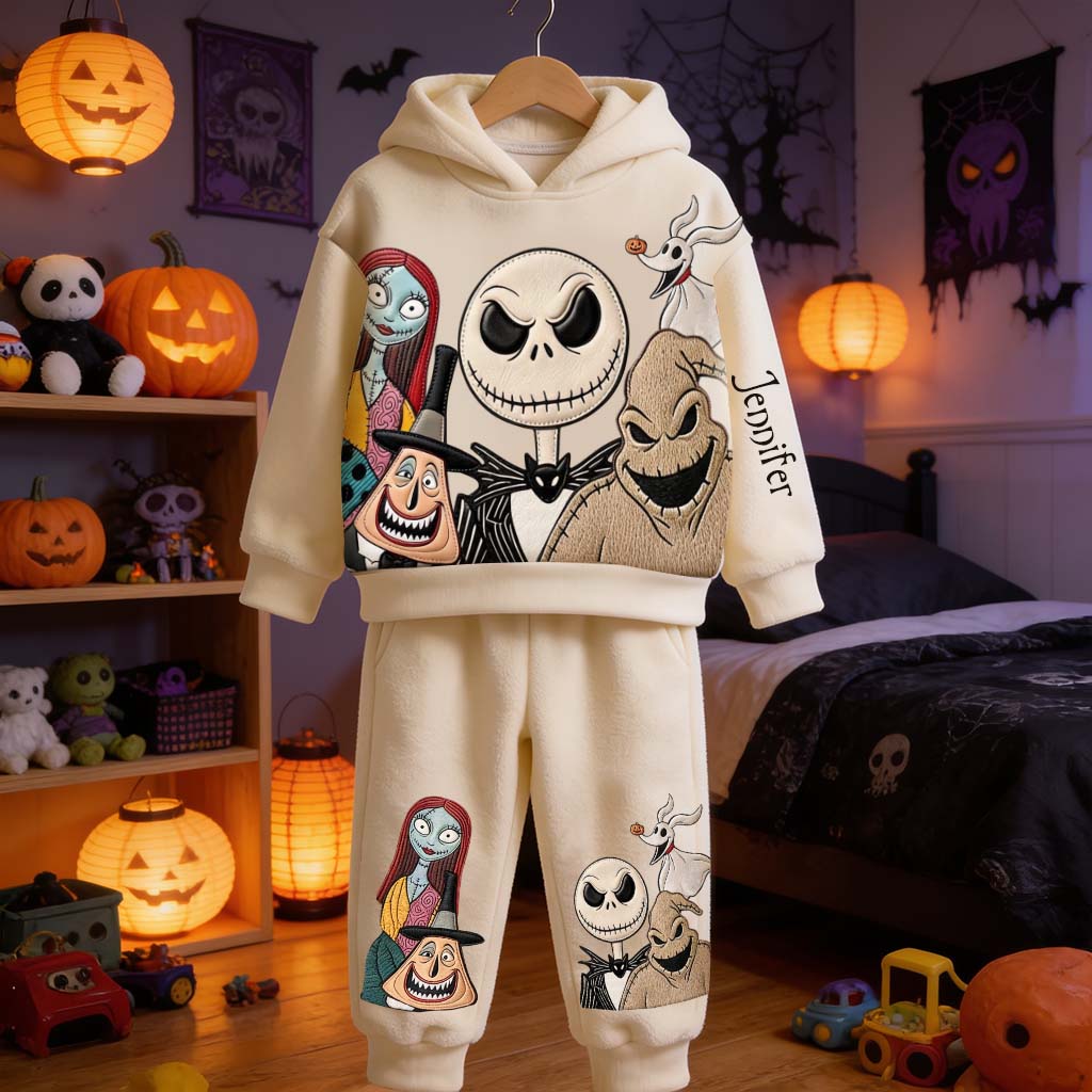 Hello Darkness - Personalized Nightmare Kid Hoodie & Kid Jogger Sweatpants