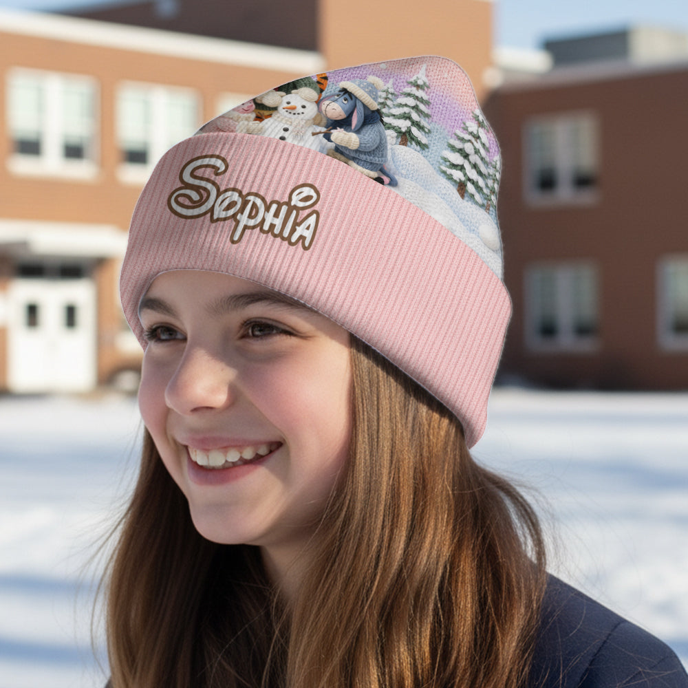 Snow Much Fun Together - Personalized Yellow Bear Beanie Hat
