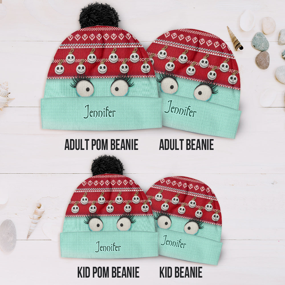 Snowman Face Christmas - Personalized Nightmare Beanie Hat