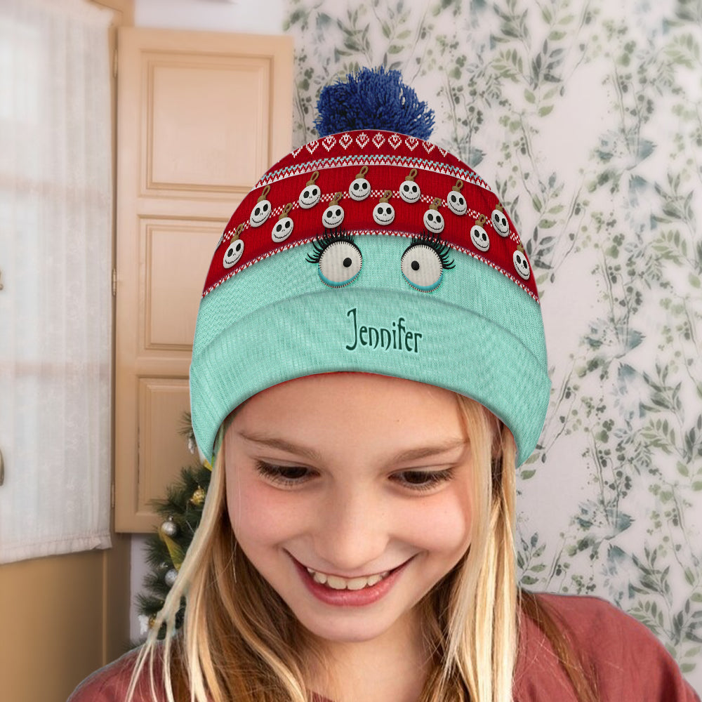 Snowman Face Christmas - Personalized Nightmare Beanie Hat