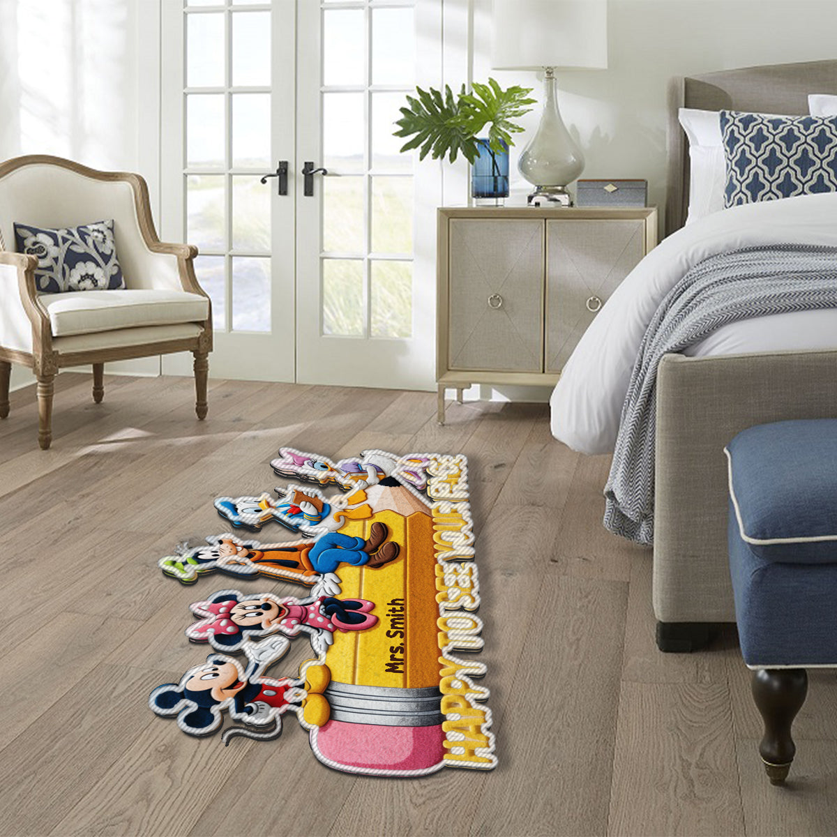 Happy To See Your Face - Personalized Mouse Non-Slip Tufted Rug