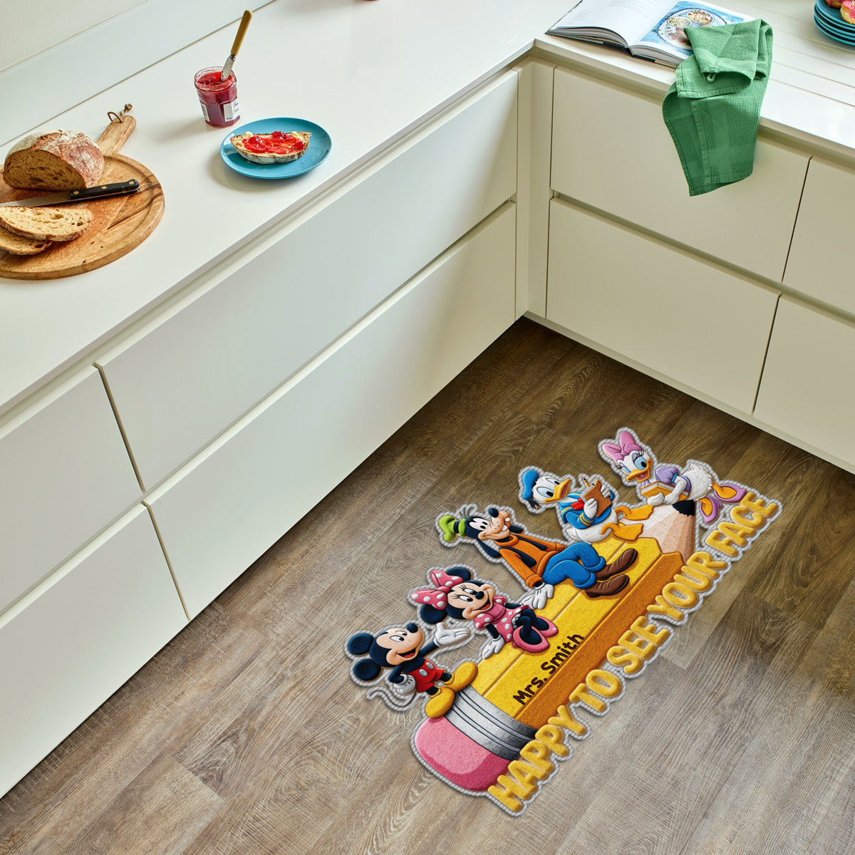 Happy To See Your Face - Personalized Mouse Non-Slip Tufted Rug