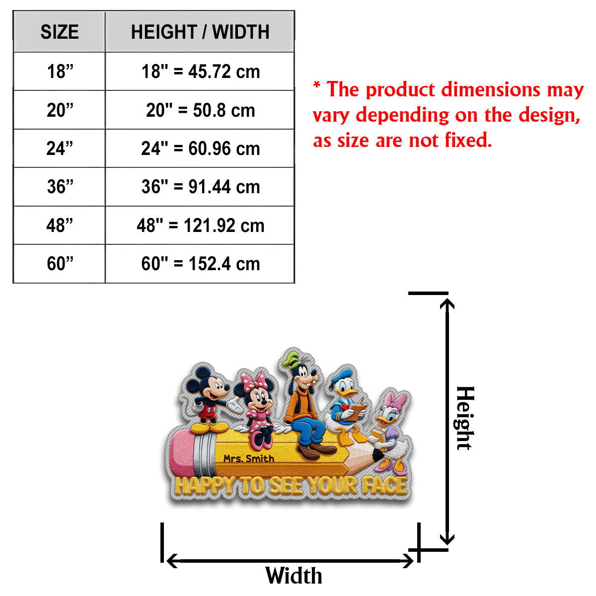 Happy To See Your Face - Personalized Mouse Non-Slip Tufted Rug