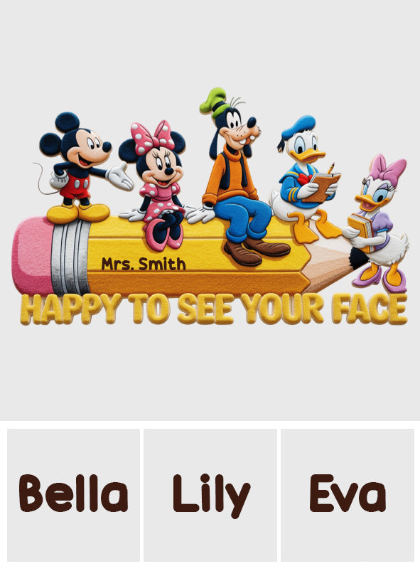 Happy To See Your Face - Personalized Mouse Non-Slip Tufted Rug