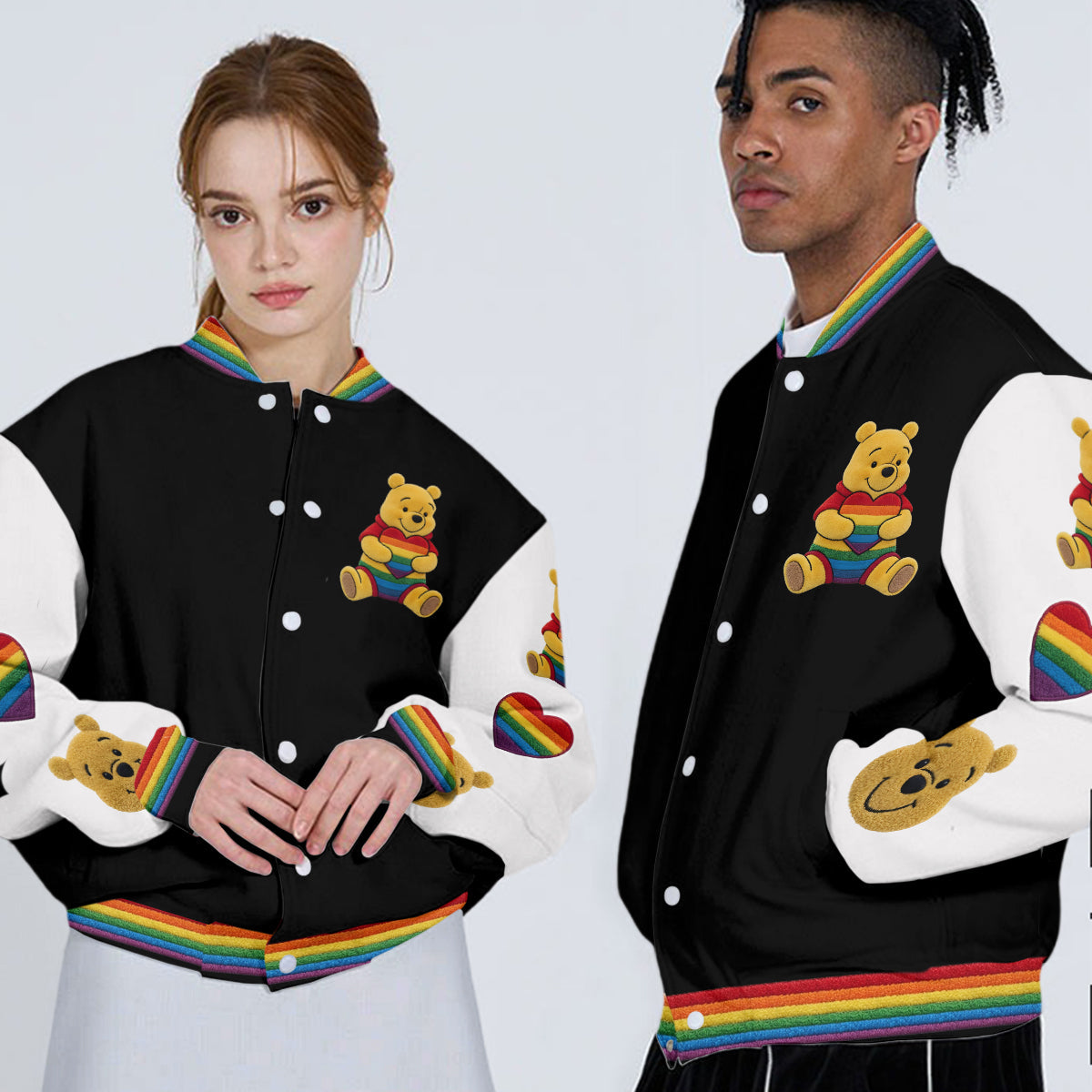 Love Is Love Cute Bear - Personalized LGBT Support Varsity Jacket