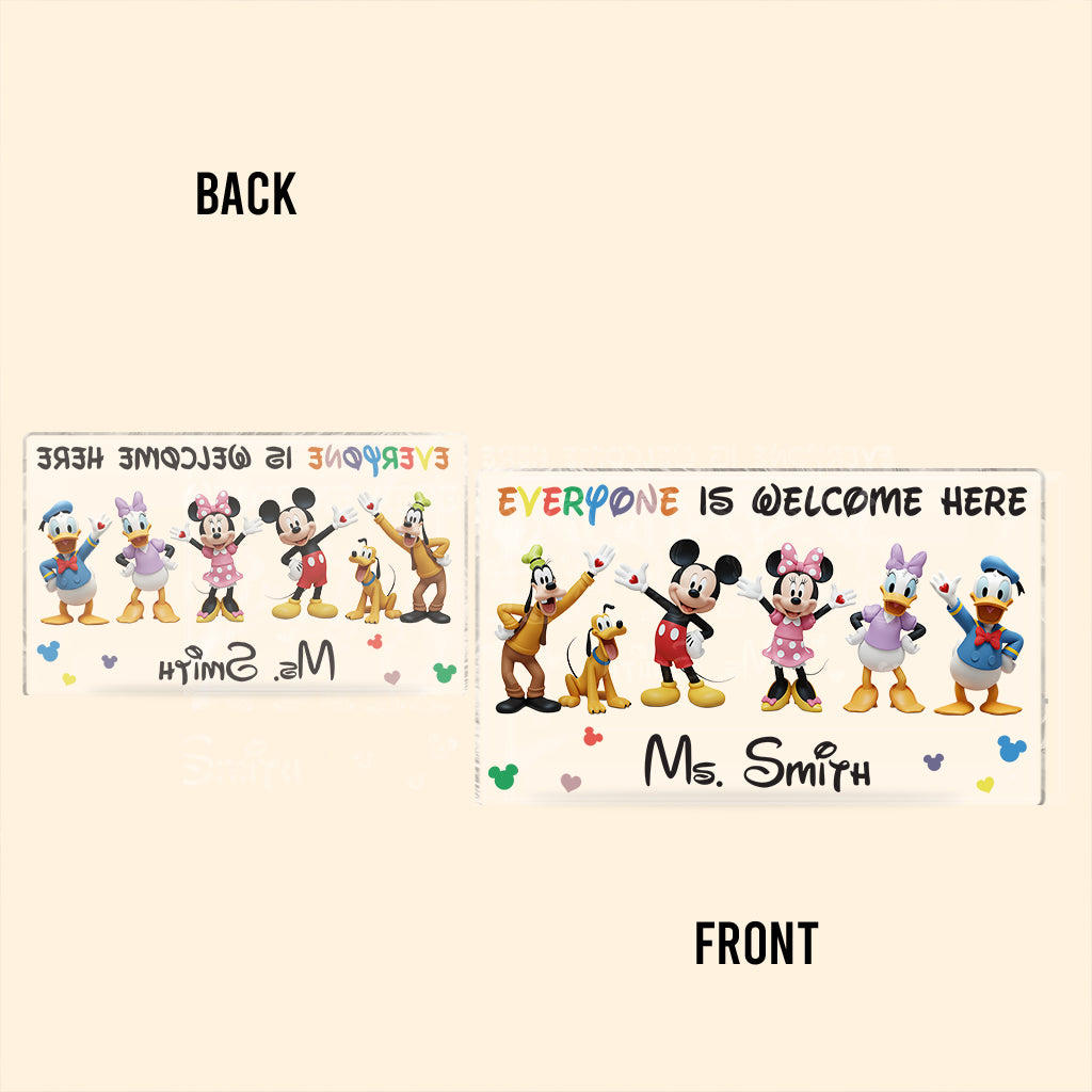 Everyone Is Welcome Here - Personalized Mouse Custom Shaped Acrylic Plaque