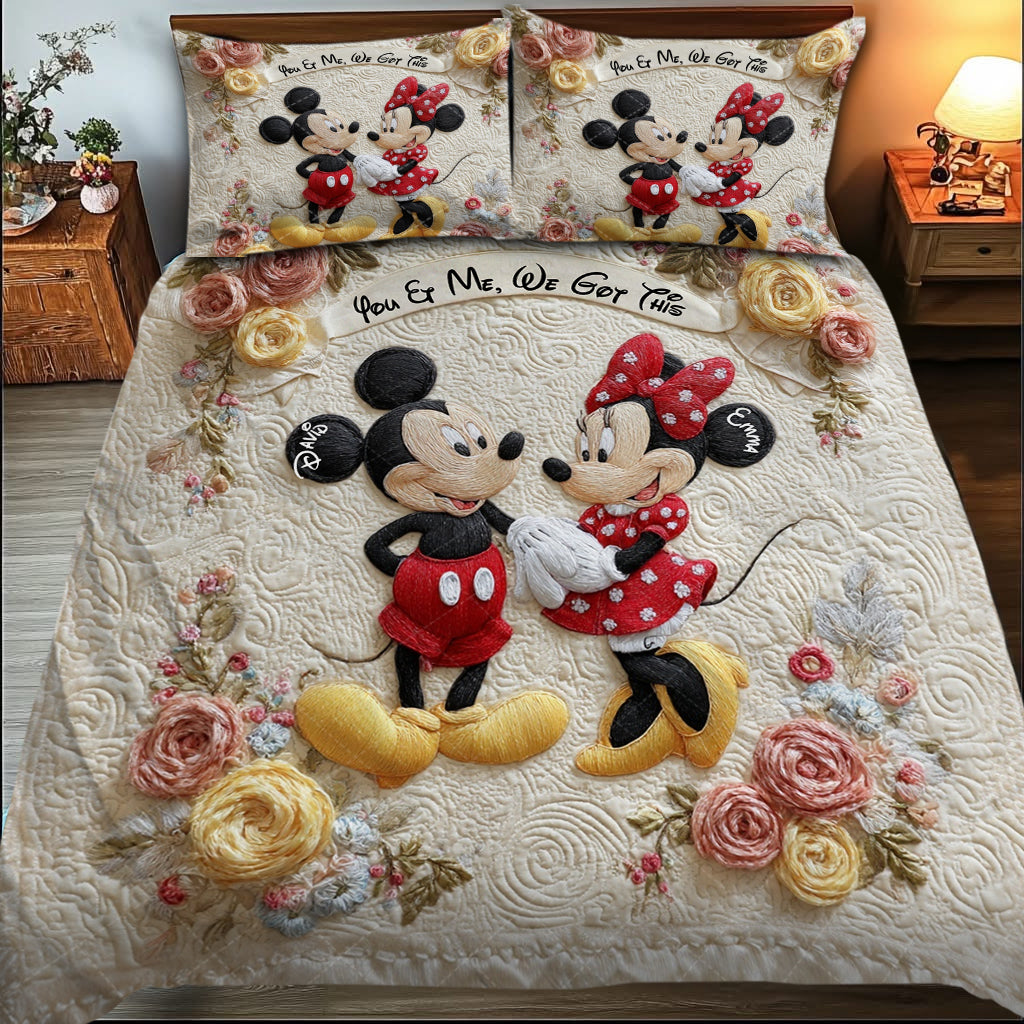 You & Me We Got This - Personalized Mouse Quilt Set