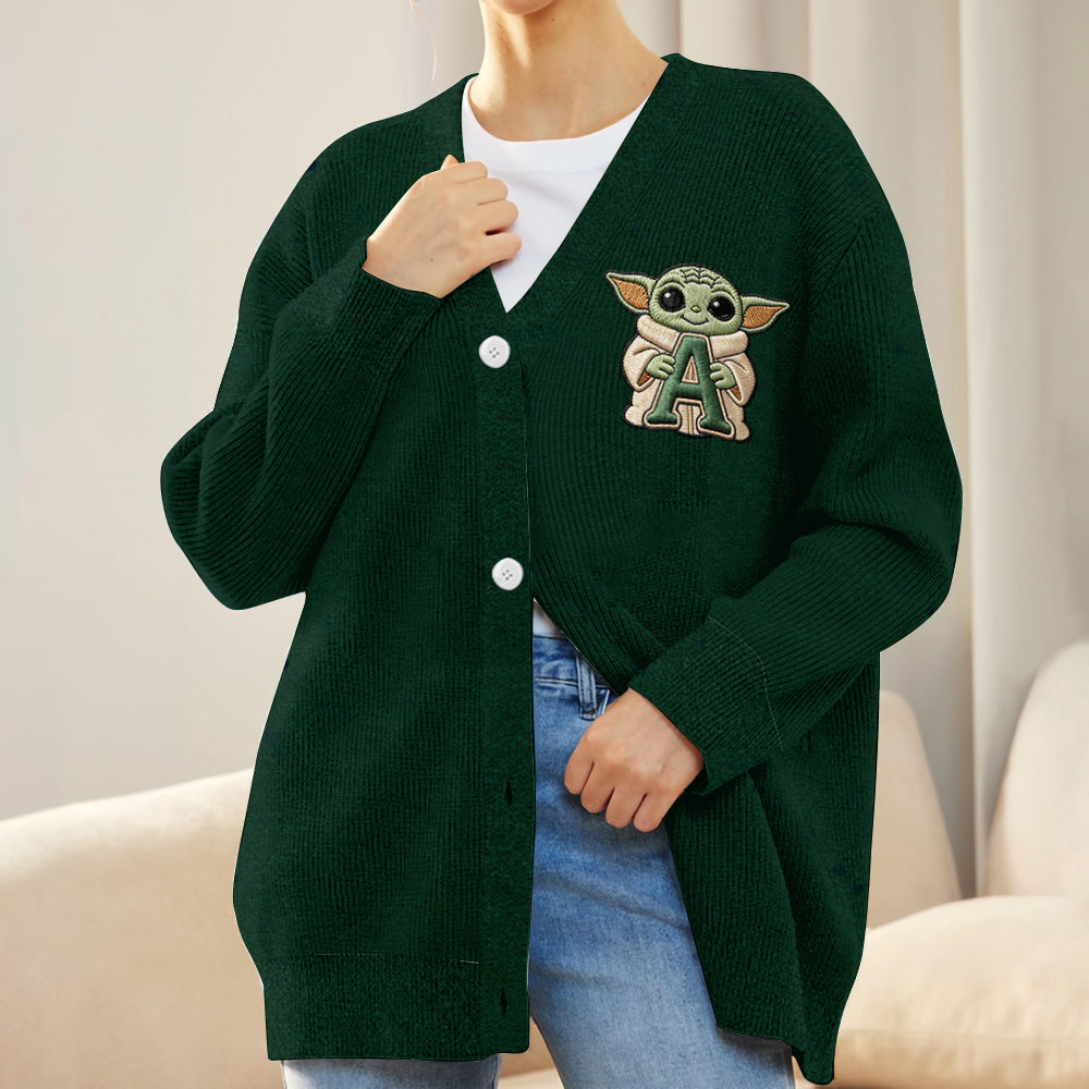 Galaxy Character Alphabet - Personalized The Force Cardigan Sweater