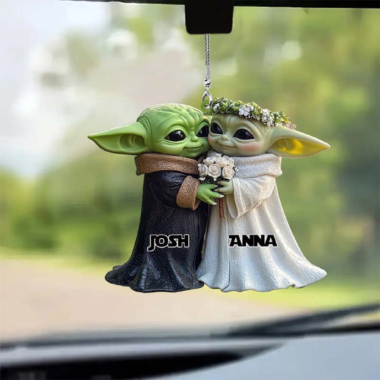 Married Couple - Personalized The Force Car Ornament